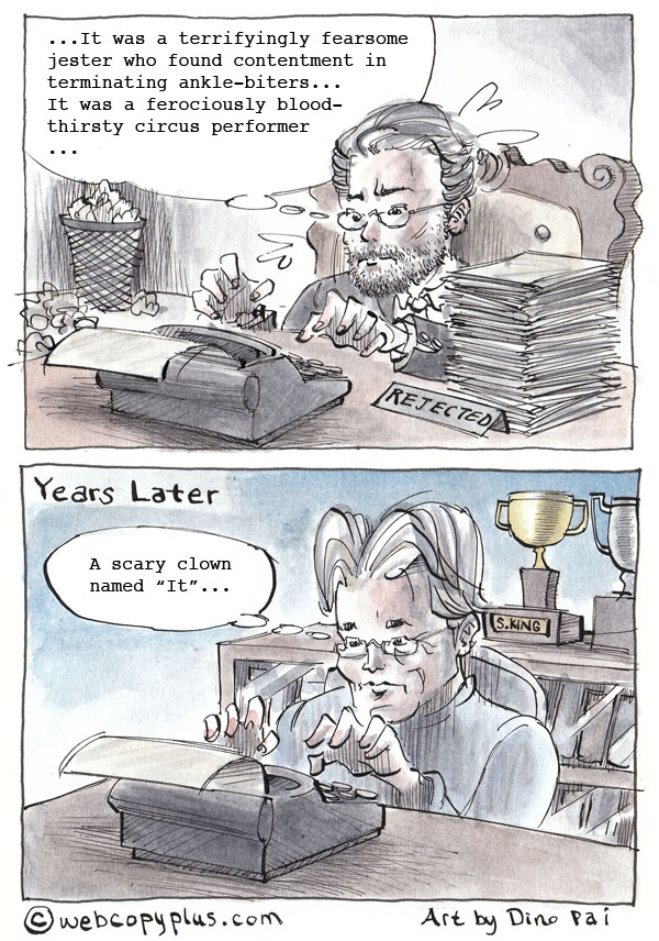 Stephen King Cartoon - Webcopyplus Web Copywriter Blog