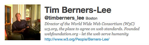 Tim Berners-Lee's Twitter Account