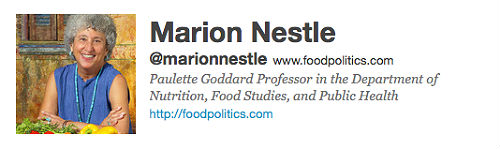 Marion Nestle's Twitter Account