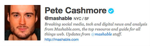 Mashable's Twitter Account