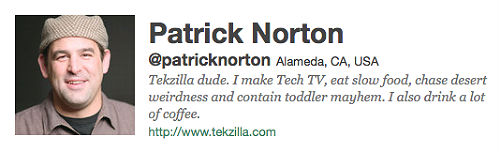 Patrick Norton's Twitter Account