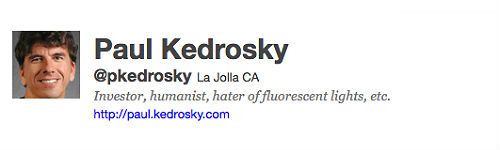 Paul Kedrosky's Twitter Account